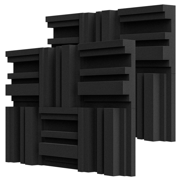 BXI Dick Akustikschaumstoff Paneele Set mit Diffusionsmuster, 30 x 30 x 7,8 cm, 12 Stück Hochdichte