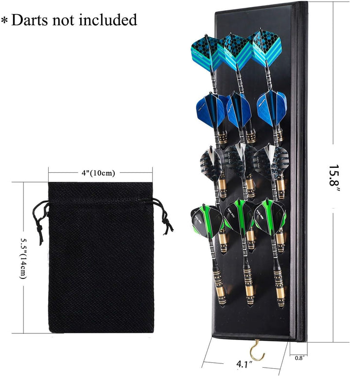 FDLS Darts Caddy Wandhalterung Darthalter Ständer mit Metallhaken Zubehör Aufbewahrungstasche Displa