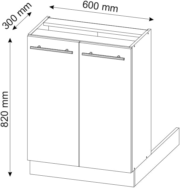 Vicco Kücheninsel Fame-Line, Weiss Landhaus/Weiss, 60 cm ohne Arbeitsplatte Weiss Landhaus Regalinse