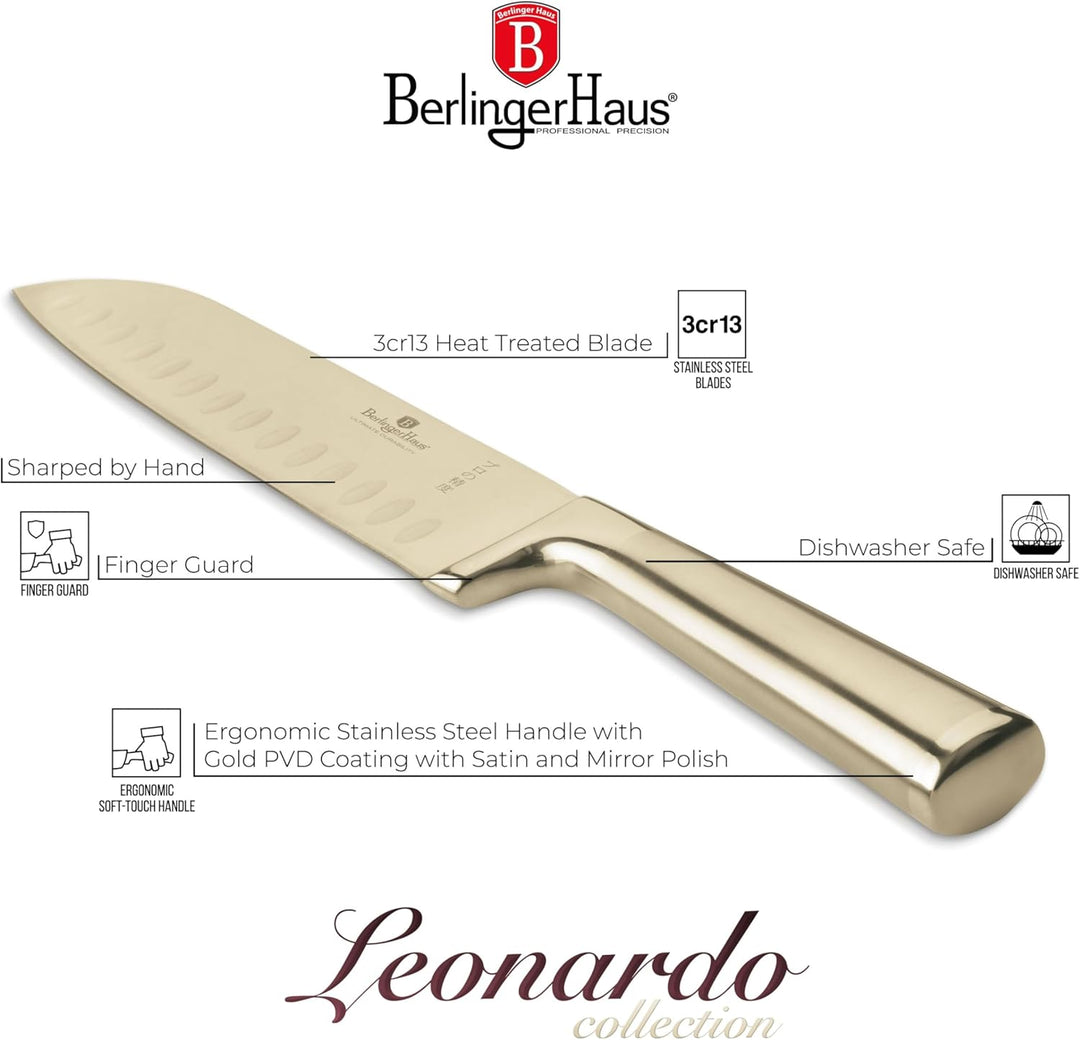 Berlinger Haus Messerset Edelstahl 4 Stück Leonardo Collection | Stilvoll, Hochwertig und Elegant