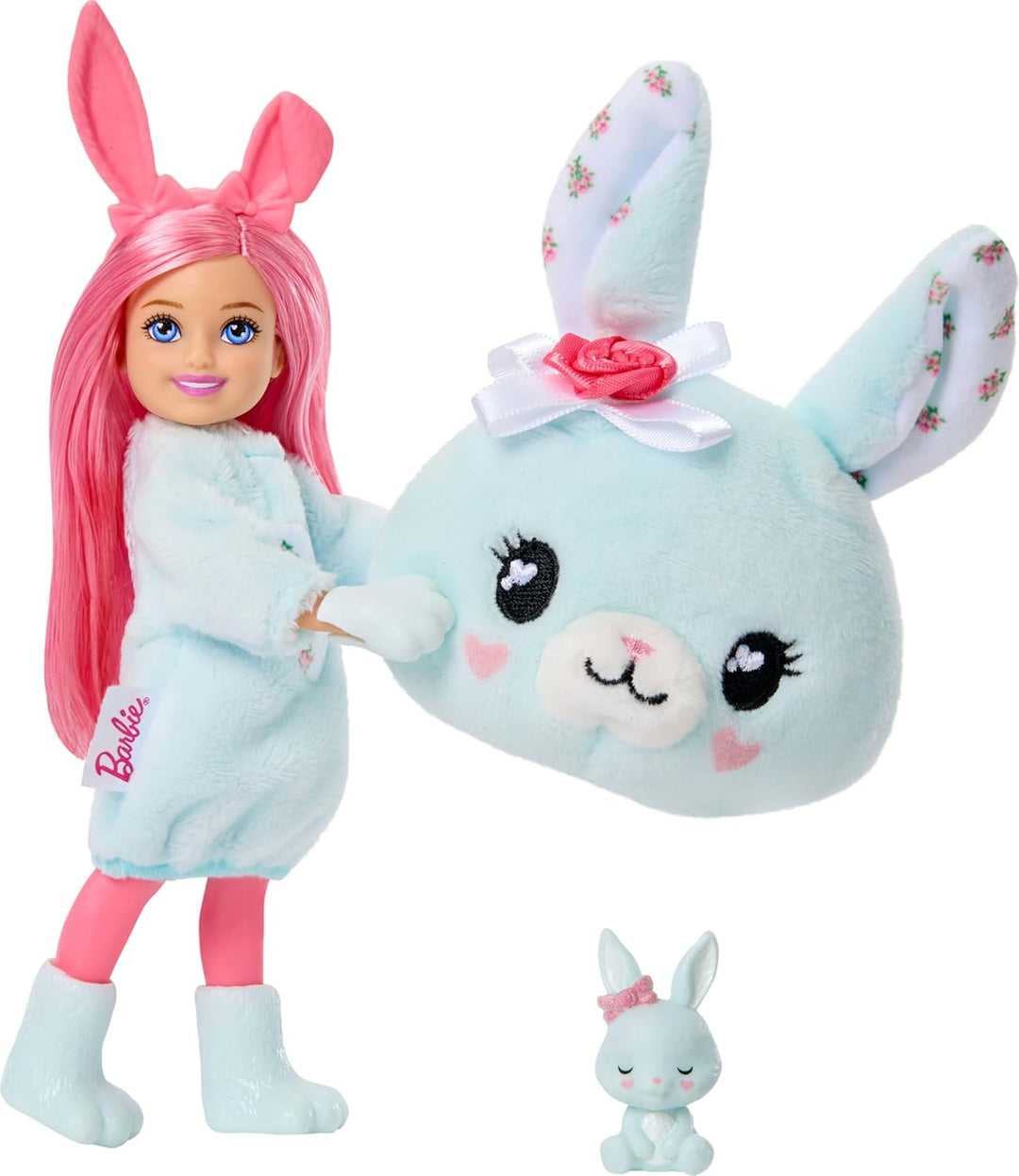 Barbie Cutie Reveal Glücksbärchis kleine Chelsea-Puppe und Zubehör, Serie 2 mit Plüschkostüm und 6 Ü