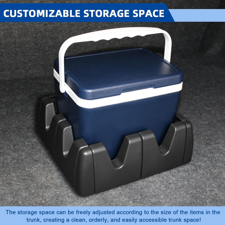 2 Set Auto Kofferraum Organizer, Kofferraum Klett Fixierung, Gepäckfixierung Kofferraum Trenner, Fle