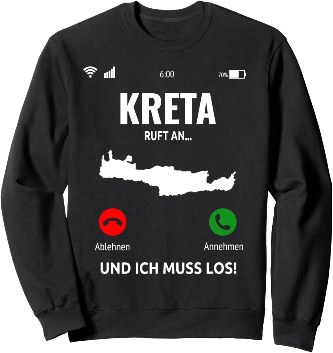 Kreta Ruft An Griechenland Insel Urlaub Reise Sweatshirt