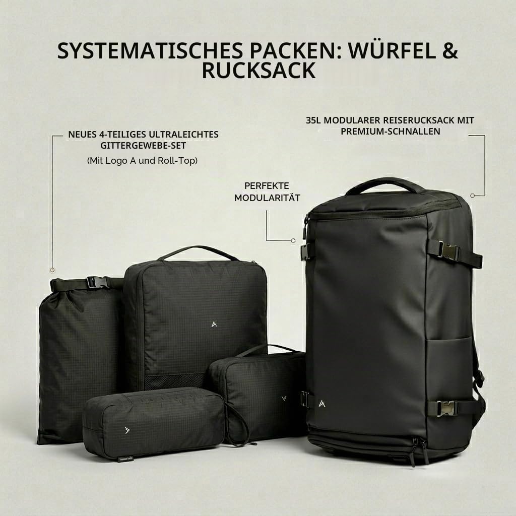 +Zermatt-Horn Rucksack herren Reise-Rucksack 35L | Laptop 15-17 Zoll. Kabinenrucksack Handgepäck mit