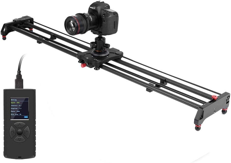 GVM Kamera Slider motorisiert, 120cm Fotografie Slider mit Zeitraffer, Follow Focus, Tracking, Panor