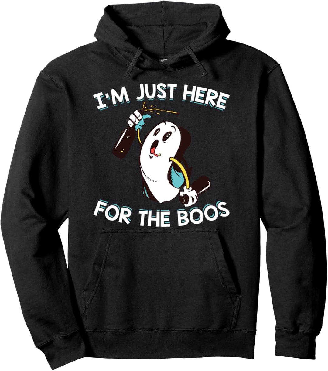 Ich bin hier für die Boos Halloween Party Geist Pullover Hoodie