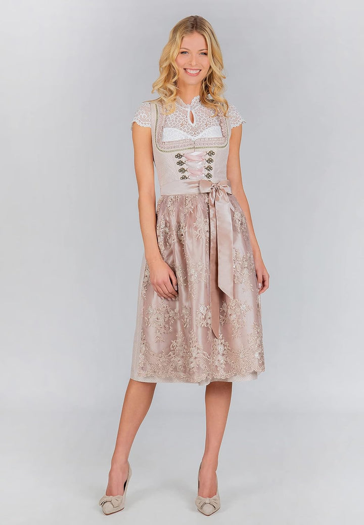 Stockerpoint Damen Dirndl Loretta Kleid für besondere Anlässe 46 Taupe, 46 Taupe