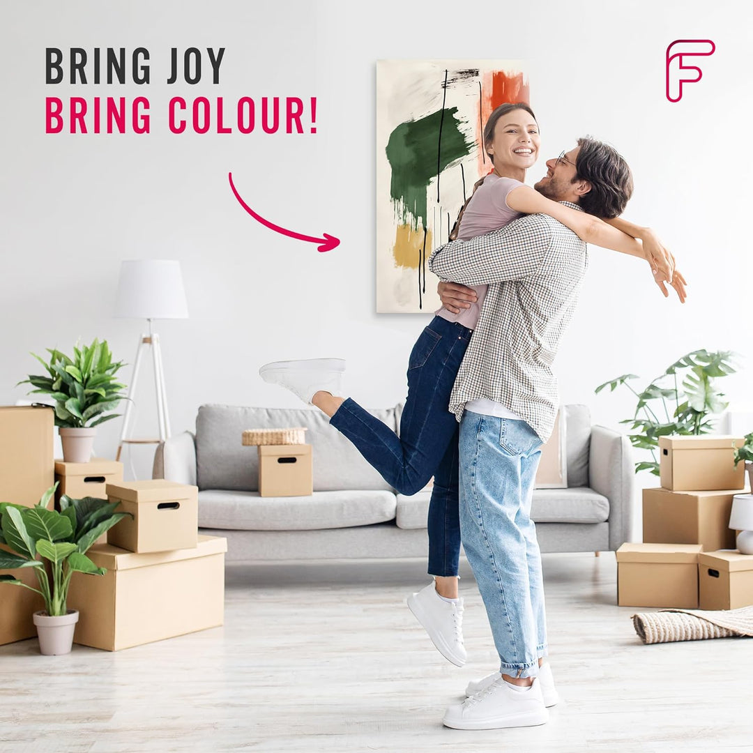 Feeby Bilder Wolf Wald Tiere XXL 120x80 cm 1Teilig Wandbilder Bild auf Leinwand Leinwandbilder Kunst