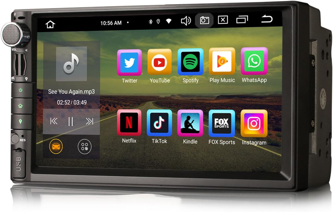 ERISIN 8-Kern 4GB+64GB Android 14 Doppel Din Universal GPS mit Navi Autoradio Bluetooth Für Nissan 7