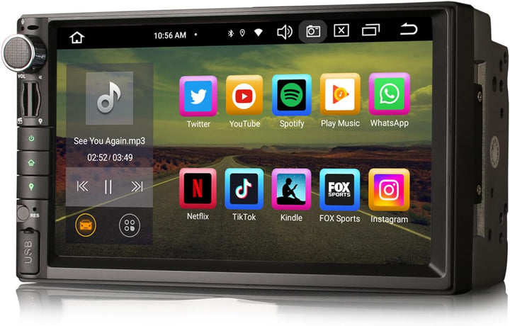 ERISIN 8-Kern 4GB+64GB Android 14 Doppel Din Universal GPS mit Navi Autoradio Bluetooth Für Nissan 7