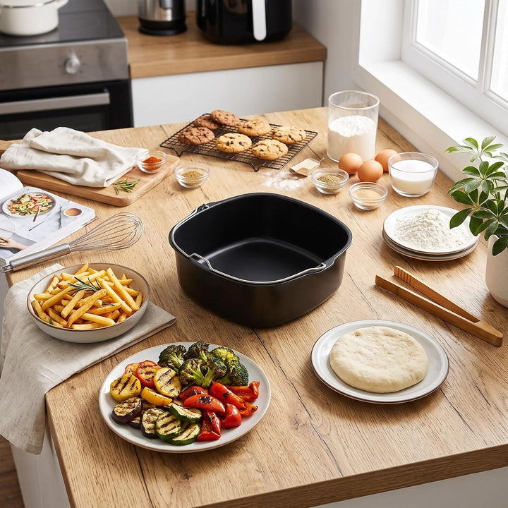 Form Für Heissluftfritteuse, Backform Kuchenform Airfryer zubehör Kuchenpfanne Brotbackkorb Kuchenfa