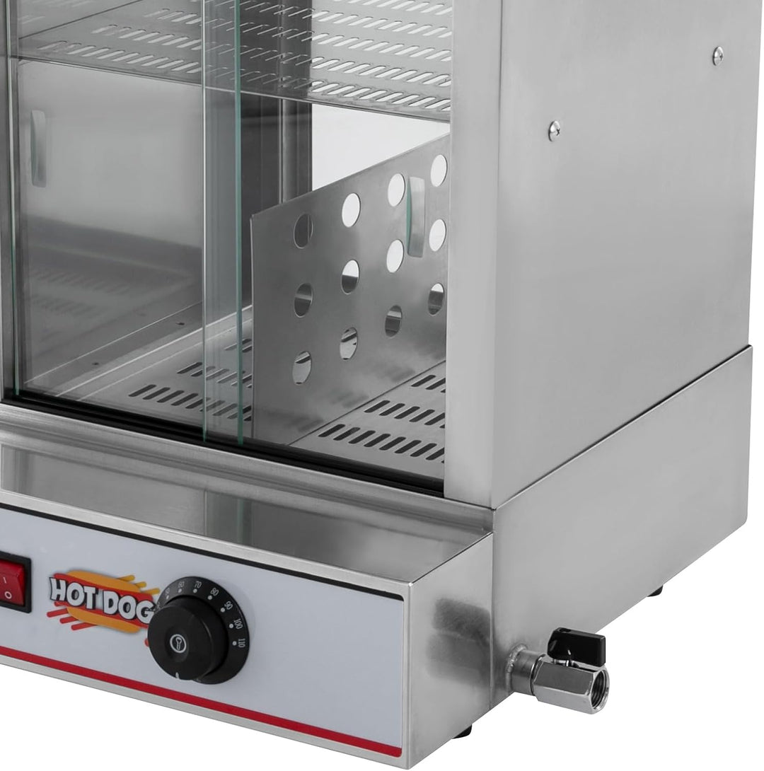 40 l elektrischer Hotdog-Wärmer, Edelstahl-Hotdog-Maker, elektrischer Hotdog-Wärmer, Hotdog- und Wür