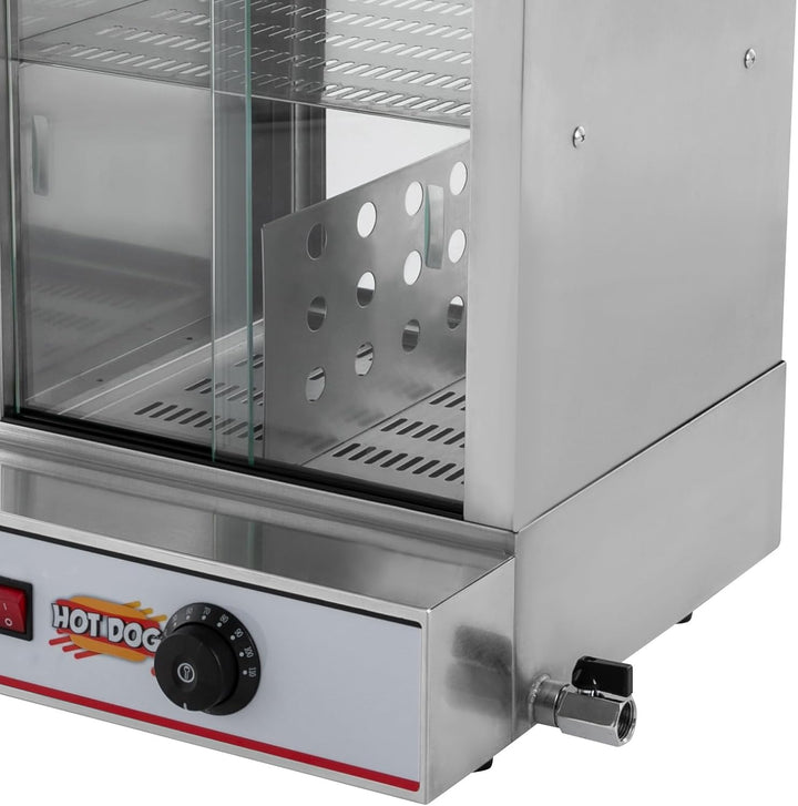 40 l elektrischer Hotdog-Wärmer, Edelstahl-Hotdog-Maker, elektrischer Hotdog-Wärmer, Hotdog- und Wür