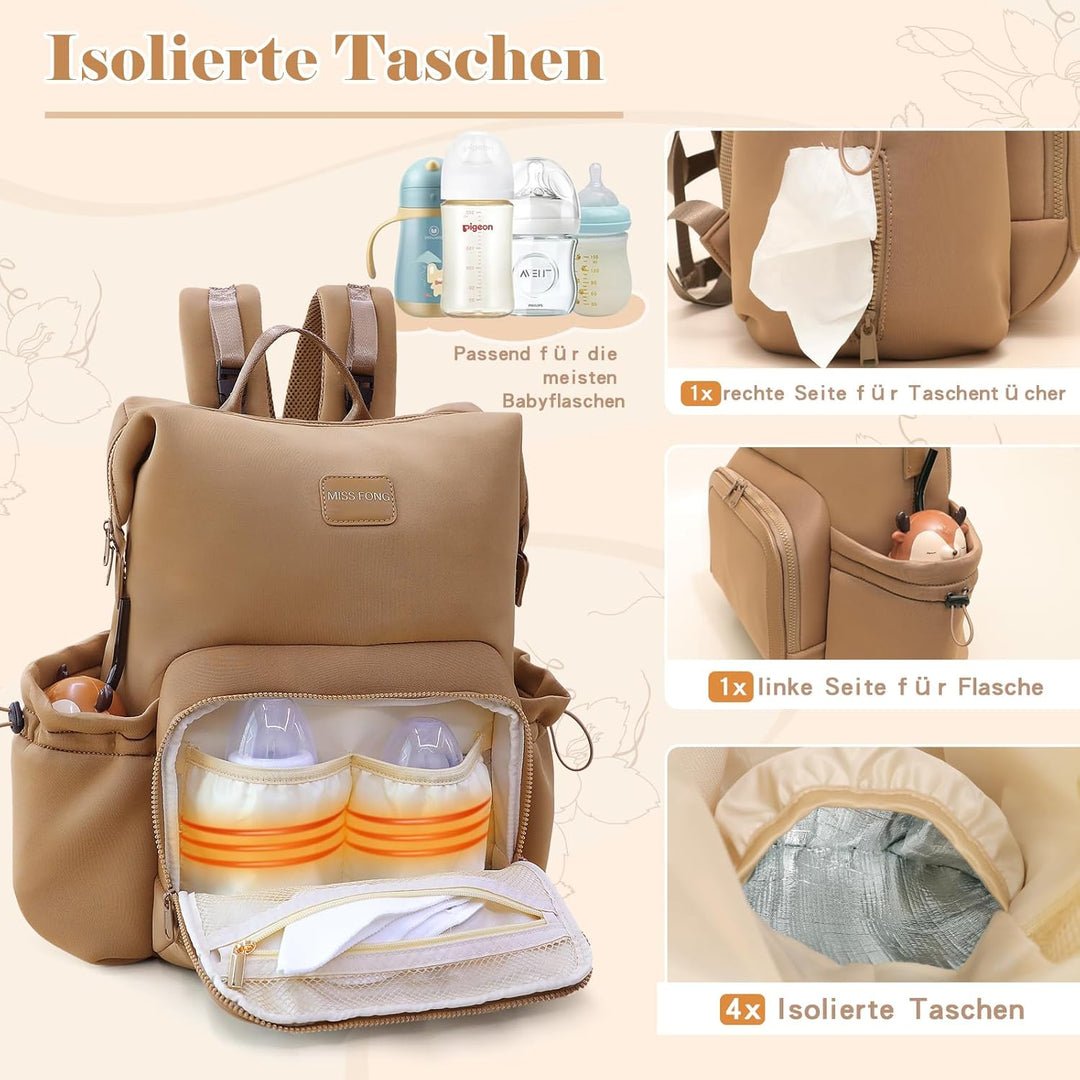 MISS FONG Baby Wickelrucksack Wickeltasche, Wickelrucksack Gross Rucksack Babytaschen Wickeltasche O