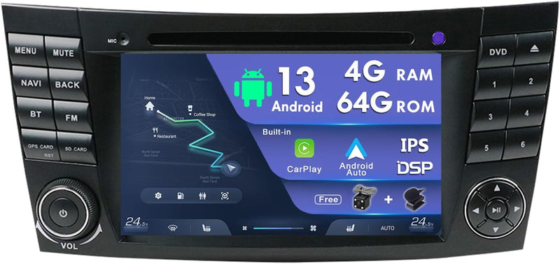 7 Zoll Doppel Din Android 12 Autoradio Passt Für Mercedes Benz E-Class W211 CLS Class W219 Kostenlos
