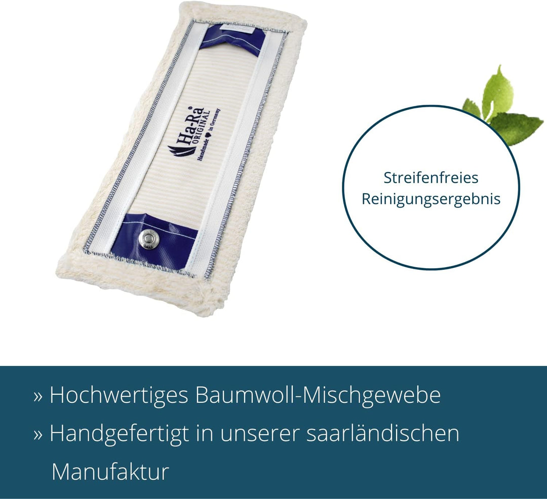 Ha-Ra Bodenwischtuch weiss kurz 42,5 cm I langlebiger Boden-Wischer zur Reinigung für Böden &amp; Wände