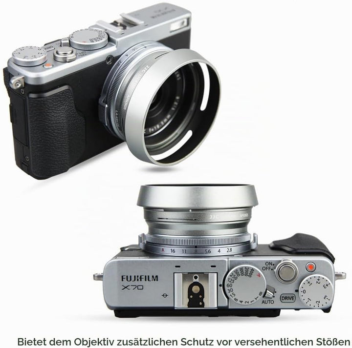 JJC Objektivadapter und Gegenlichtblende für Fujifilm FinePix X100VI, X100V, X100F, X100S, X100T, X1