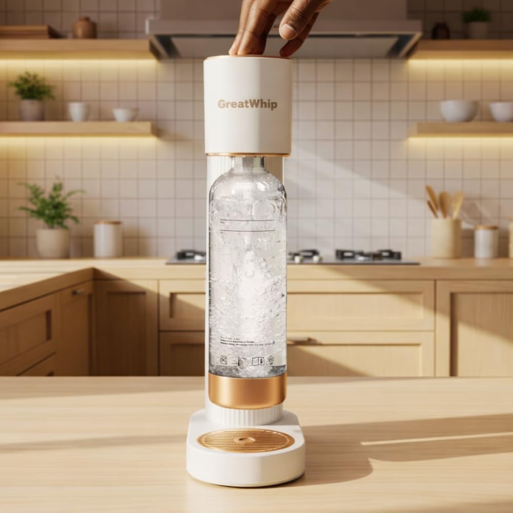 GreatWhip Wassersprudler Machine 1L Flasche, Wiederverwendbare BPA-freie, nicht geeignet für andere