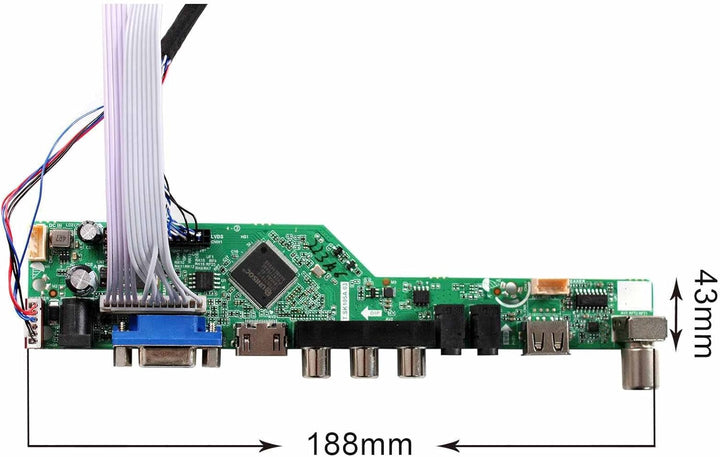 VSDISPLAY HD-MI VGA AV USB LVDs Controller Board 40pin 1für 15,6" 17,3" 920x1080 B156HW01 LP173WF1 H