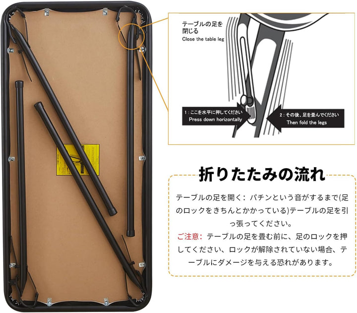 BOOSDEN Klapptisch, Multifunktionstisch, Tapeziertisch Klappbar, Klappbar Tisch als Campingtisch, Ga