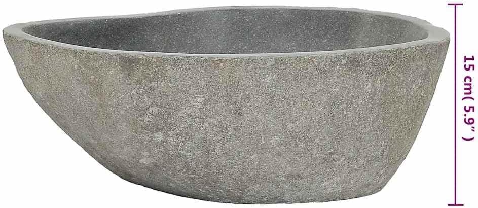 vidaXL Waschbecken Flussstein Naturstein Aufsatzwaschbecken Waschschale Waschtisch Handwaschbecken B
