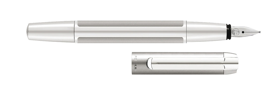 Pelikan 951970 Füllhalter Pura P40, M, silber Silver 1 Stück (1er Pack) Pelikan 951970, Silver 1 Stü