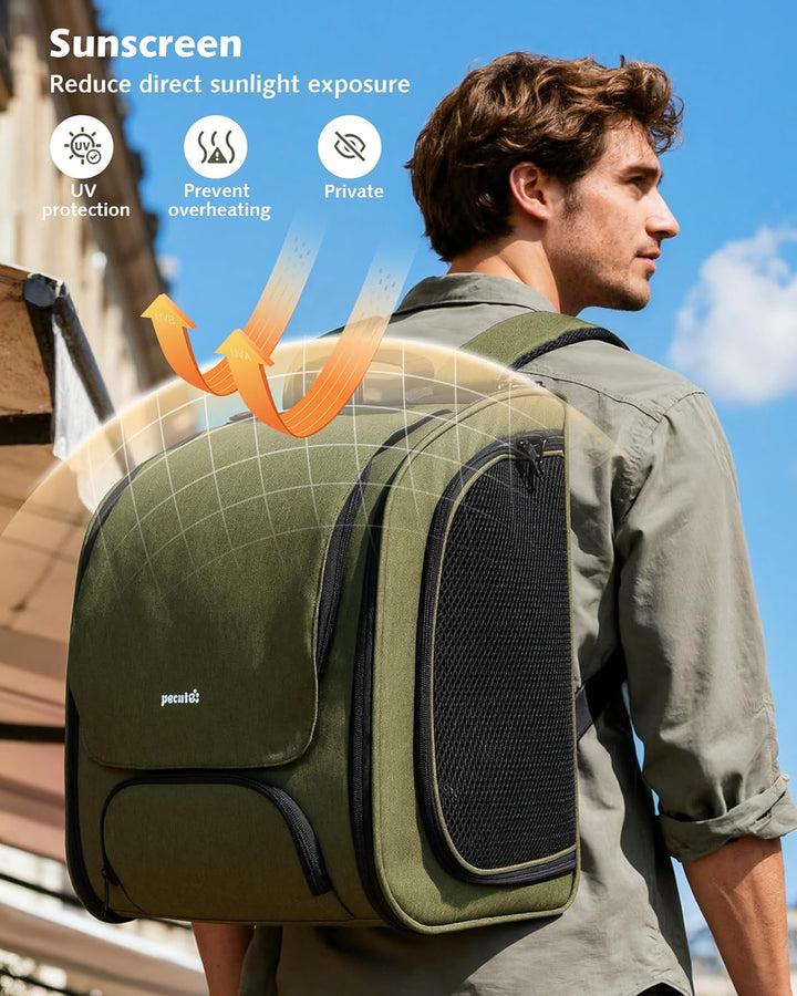 pecute Katzenrucksack Erweiterbar Bubble Haustier Rucksack mit Netzfenster, Tragbare und Faltbare Ka