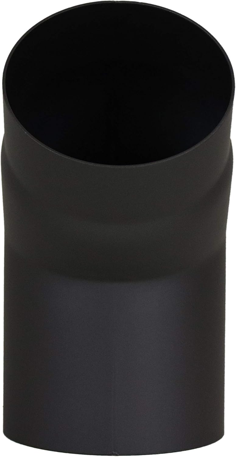 LANZZAS Ofenrohr Bogen 45° Grad im Durchmesser, DN, Ø 150 mm, in der Farbe: schwarz-metallic - weite