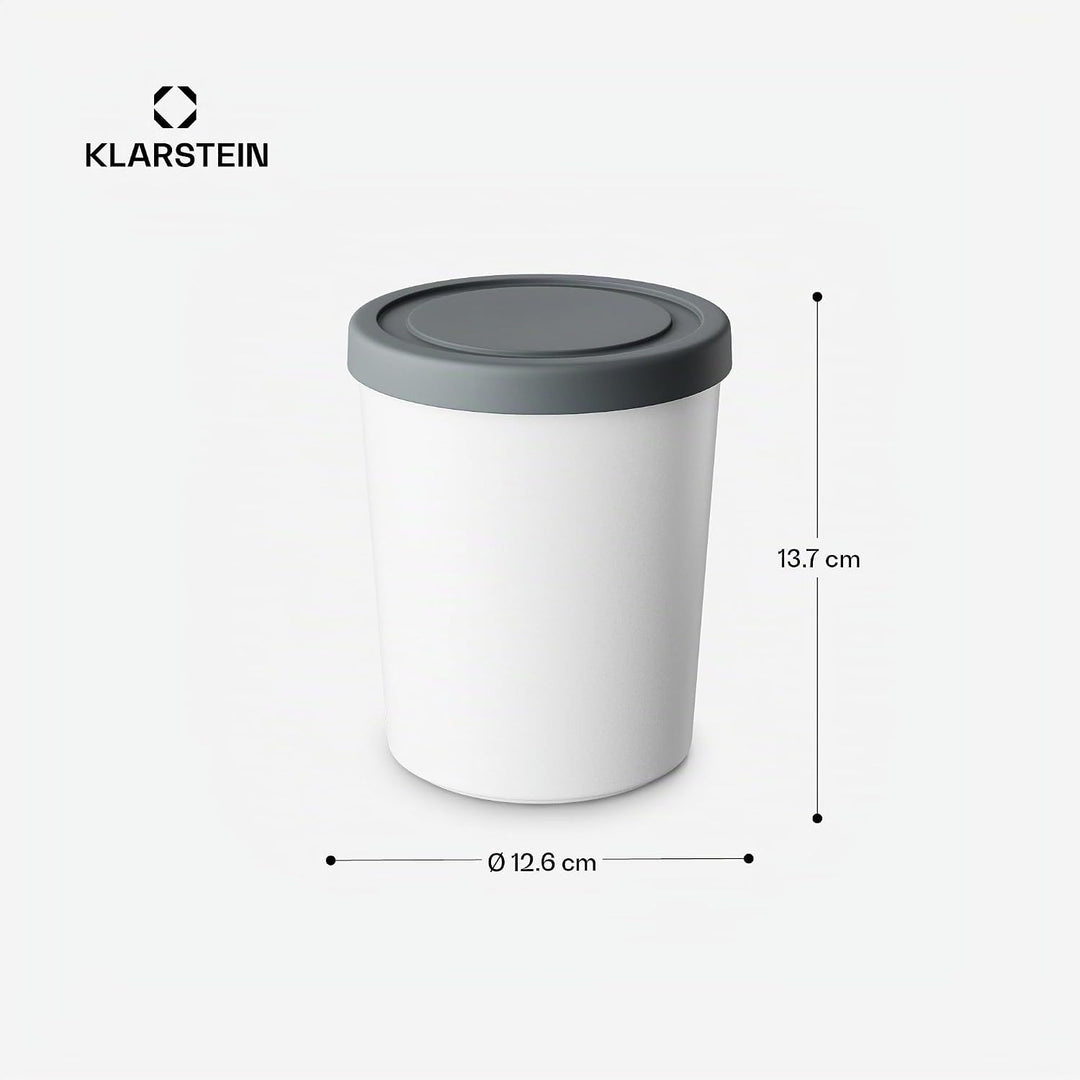 Klarstein Eisbehälter Für Speiseeis – 2x 1L, Spülmaschinenfest, Mit Deckel, Kunststoff, Für Selbstge