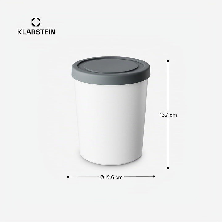 Klarstein Eisbehälter Für Speiseeis – 2x 1L, Spülmaschinenfest, Mit Deckel, Kunststoff, Für Selbstge