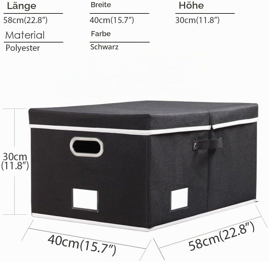 PRANDOM Aufbewahrungsbox mit Deckel Gross,Faltbarer Aufbewahrungsboxen, Aufbewahrungskorb mit Griff,