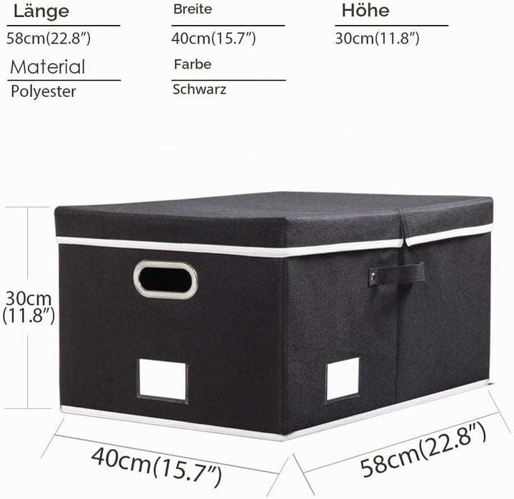 PRANDOM Aufbewahrungsbox mit Deckel Gross,Faltbarer Aufbewahrungsboxen, Aufbewahrungskorb mit Griff,