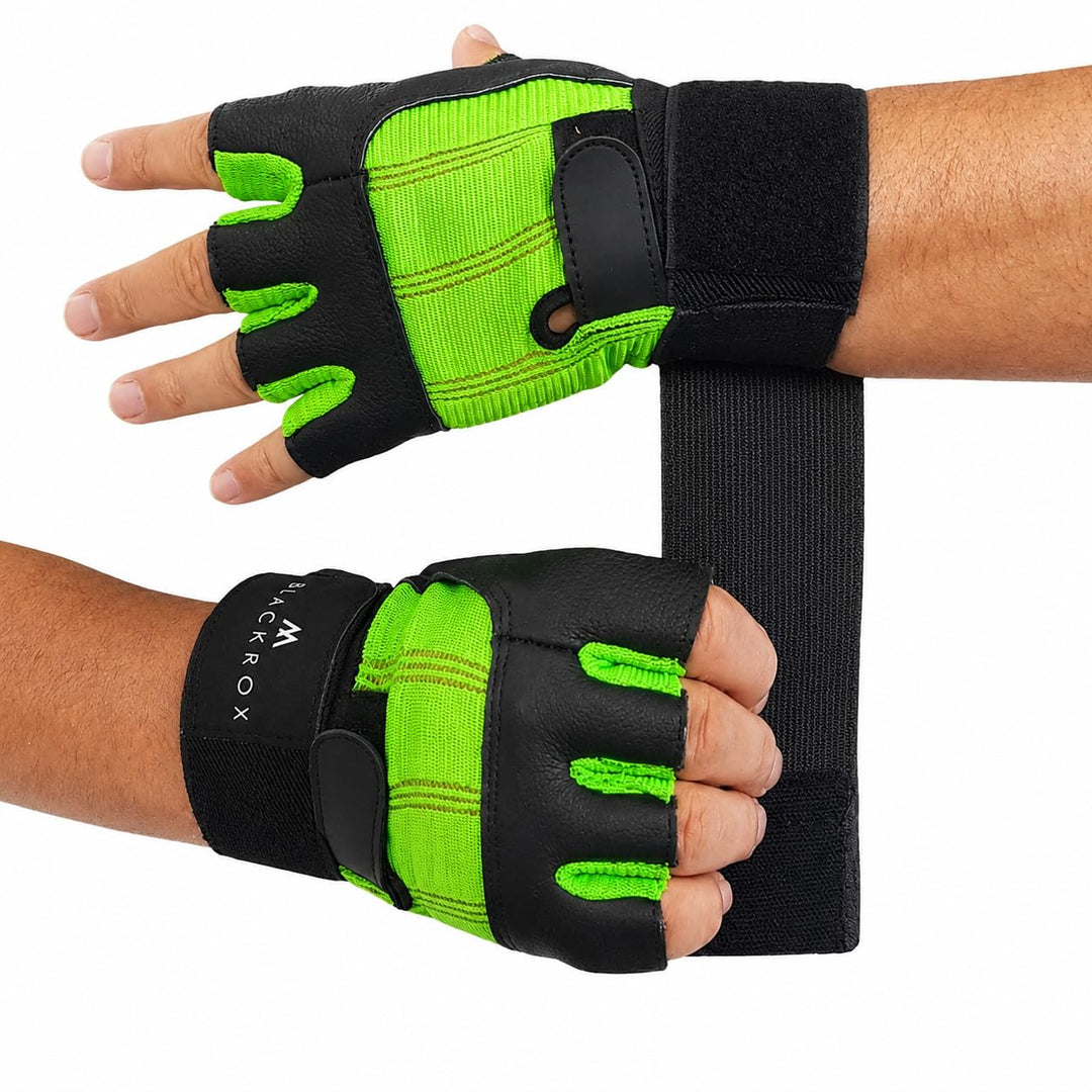 BLACKROX Fitnesshandschuhe echtes Leder Herren &amp; Damen V3 Boston Kraftsport Handgelenkschutz Trainin