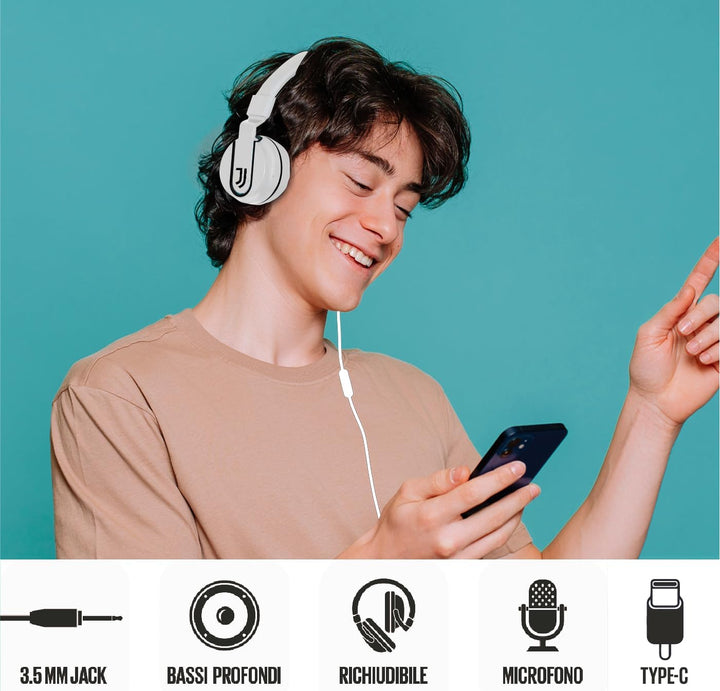 Techmade Mütze |ON-Ear | mit Draht | Weiss/Schwarz | Juventus Football Team