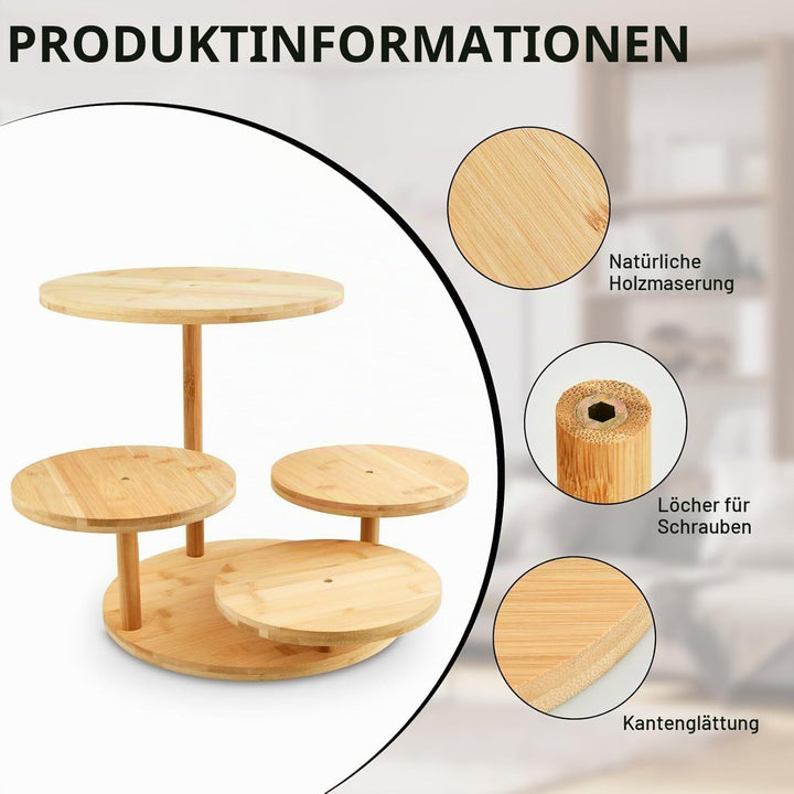 4 Etagen Kuchen und Cupcake Ständer aus Holz, Tortenständer Holz, Desserts Gebäck Display, für Desse