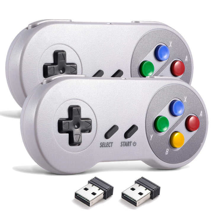 miadore Wireless USB Controller für SNES Emulator, 2 Pack 2.4G USB Gamepad Joystick SNES Game Contro