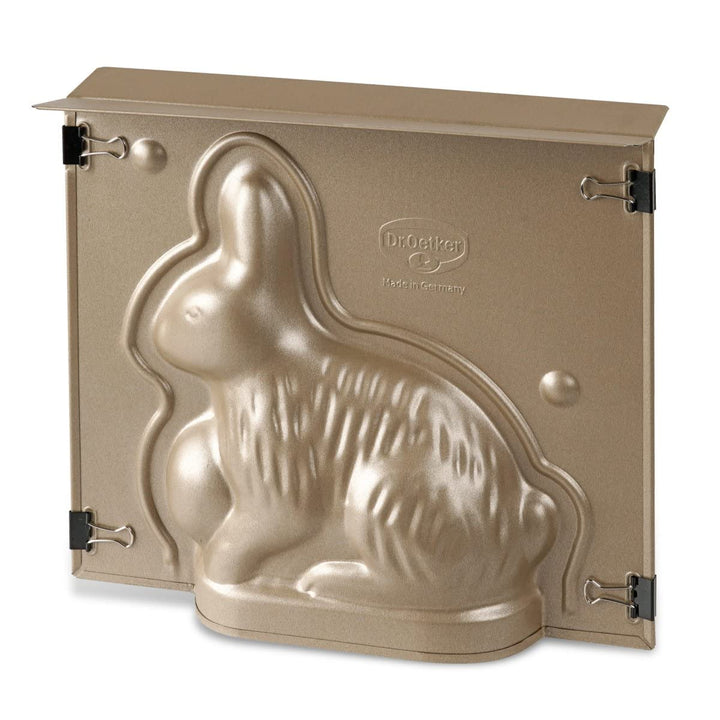 Dr. Oetker Backform Hase zu Ostern – 600 ml Füllvolumen – 3D Kuchenform in Gold mit Antihaftbeschich