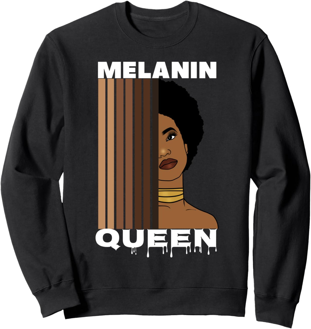 Oheneba: Melanin Drippin Queen Black Afrocentric Pride Afro Sweatshirt