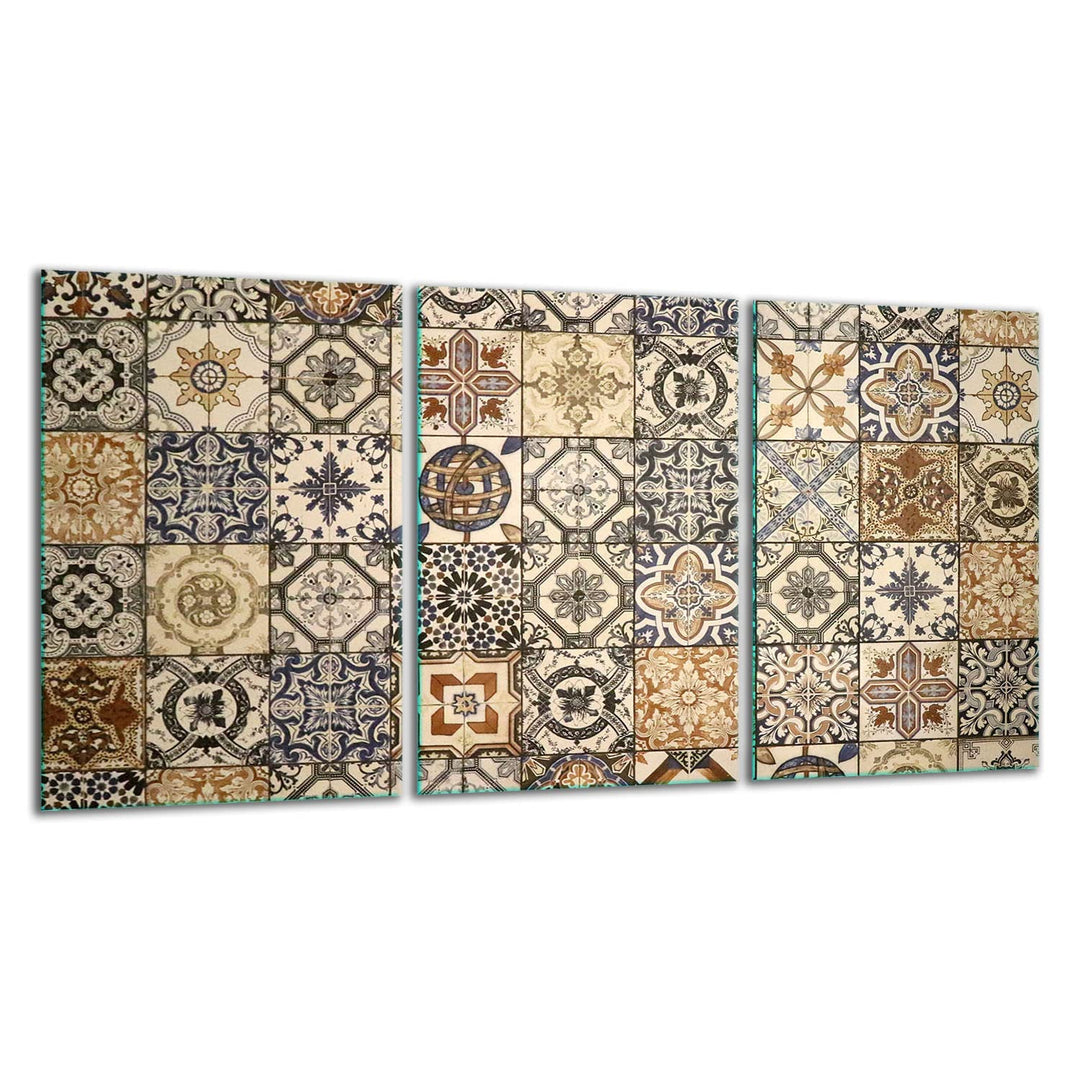TMK ArtDeko Herdabdeckplatte 3 Teilig 3x30x52 cm - Spritzschutz Herdabdeckung – Herdschutz aus Siche