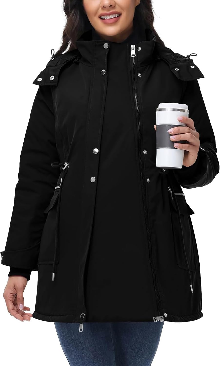 Generisch 3 In 1 Umstandsjacke Tragejacke mit Babyeinsatz Wintermantel Trageeinsatz Jacke Jackenerwe