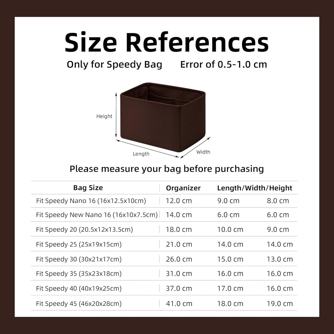 DGAZ Handtaschen Organizer Einsatz, Seide Handtaschenorganisator für LV Speedy Nano/20/25/30/35/40/4