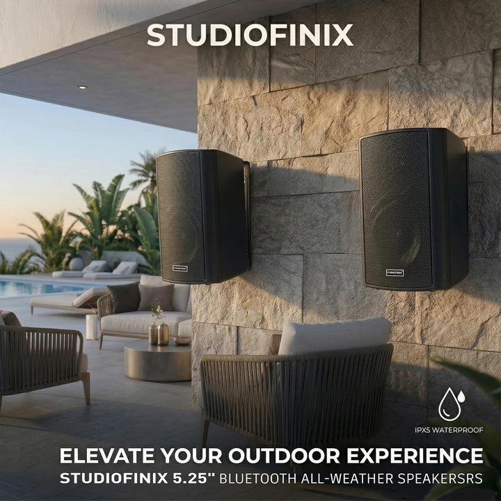 STUDIOFINIX 6,5-Zoll-Lautsprecher (400 W) für drinnen und draussen, wasserdicht, mit Bluetooth 5.1 u