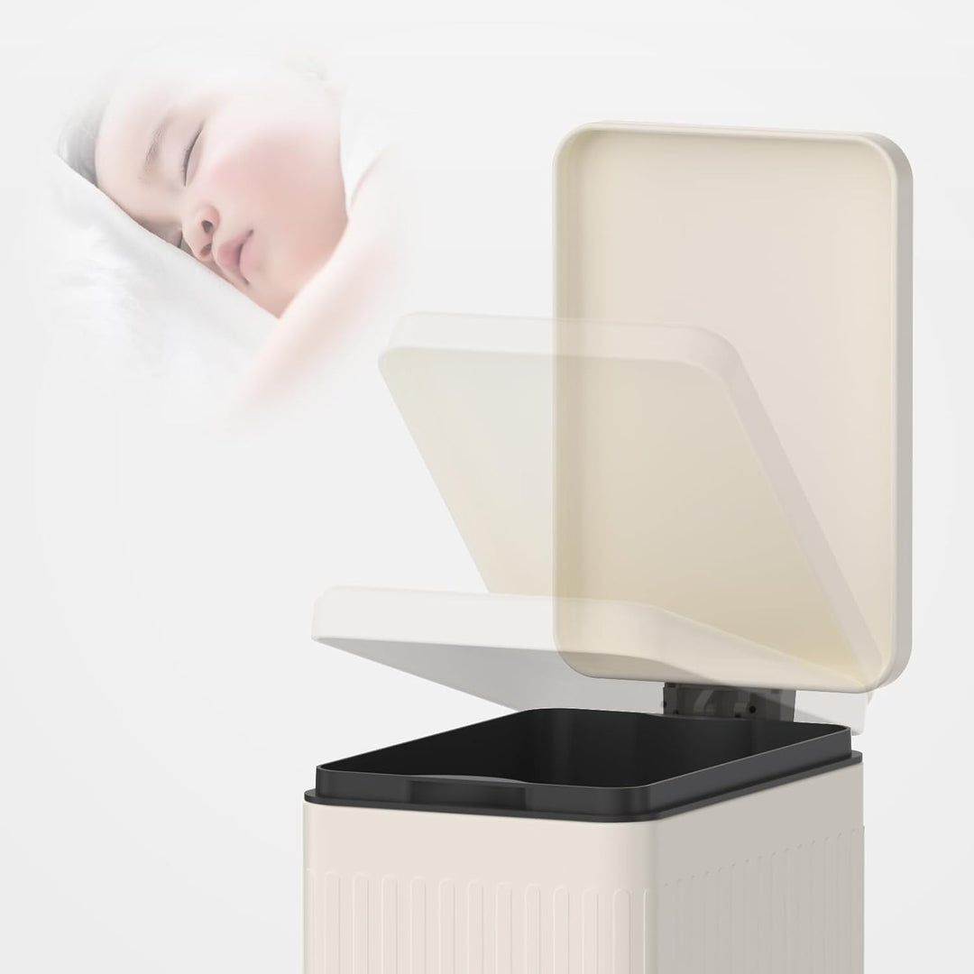 Mbillion Badezimmer-Mülleimer mit Deckel - Edelstahl Schritt Slim Abfalleimer, Metall-Abfallkorb 10L