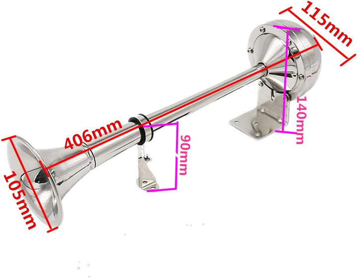 YIYIDA Autohupe elektrisches Horn Hupe elektrisch Edelstahl einzelne trompete car horn135dB autohorn