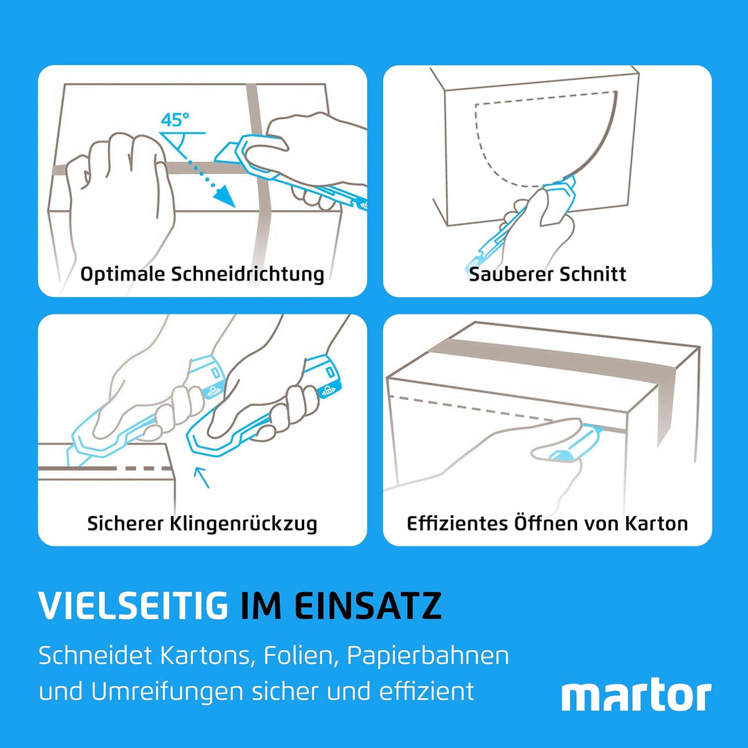 MARTOR Cuttermesser SECUPRO 425 I Sicherheitsmesser mit Zangengriff und automatischem Klingeneinzug