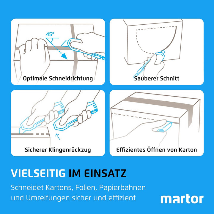 MARTOR Cuttermesser SECUPRO 425 I Sicherheitsmesser mit Zangengriff und automatischem Klingeneinzug