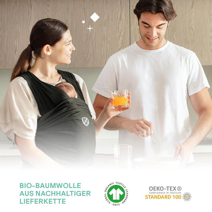 Koala Babycare Babytragetuch - Einfach anzuziehen - Elastisches Tragetuch bis zu 15 kg - Verstellbar