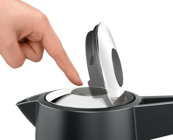 Bosch kabelloser Wasserkocher DesignLine TWK5P475, Ausgiessen ohne Spritzer, Tassenanzeige, extra gr