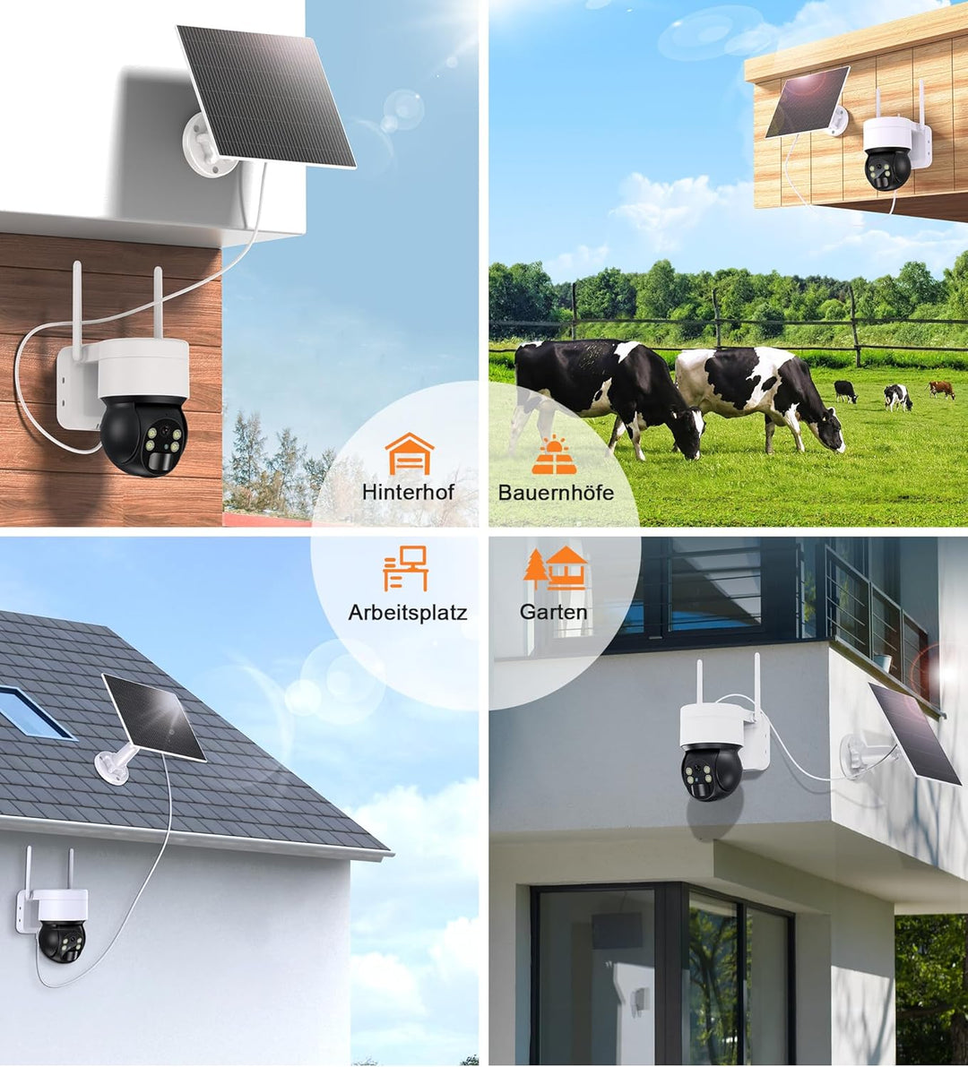 6W Solarpanel für Akku Überwachungskamera Aussen im Aussenbereich, 5V USB-C Solarmodul, Outdoor Akku