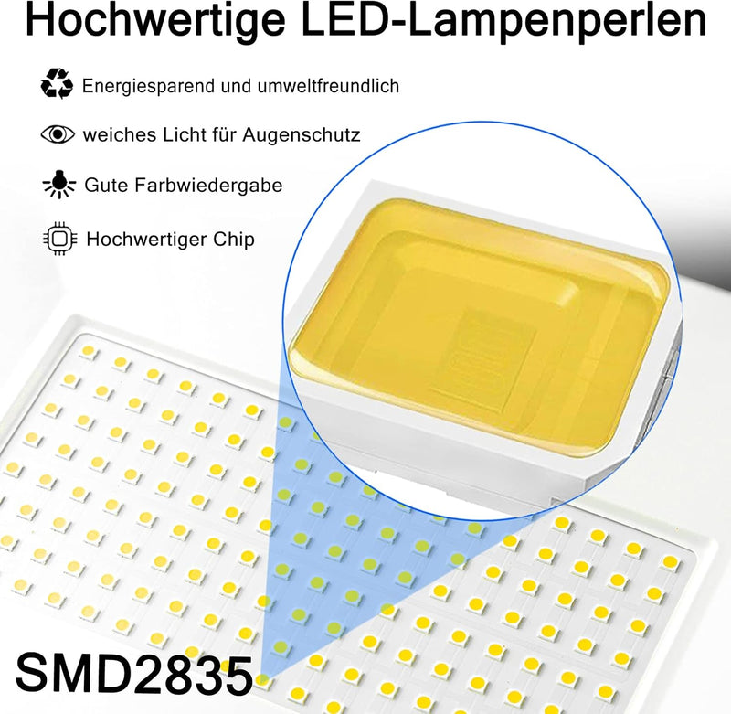 AufuN LED Baustrahler 2x 200W mit Stativ Doppel Strahler Kaltweiss LED Fluter Floodlight inkl. 3M Ka